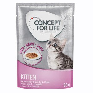 Míchané výhodné balení Concept for Life želé & omáčka 24 x 85 g  - Kitten v omáčce a želé          