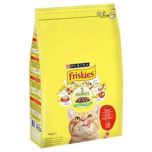 PURINA Friskies Cat s hovězím, kuřecím a zeleninou - 2 x 4 kg