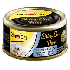 Výhodné balení GimCat ShinyCat 12 x 70 g - Tuňák a ančovičky