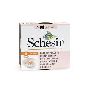 Výhodné balení: Schesir Natural v omáčce 12 x 70 g - kuřecí a šunka