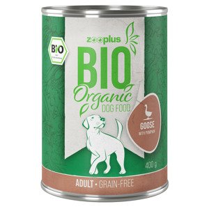 24 x 400 g zooplus Bio výhodné balení - bio husí s bio dýní (bez obilovin)