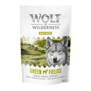 Výhodné balení Wolf of Wilderness Snack - Wild Bites 3 x 180 g - Green Fields - jehněčí