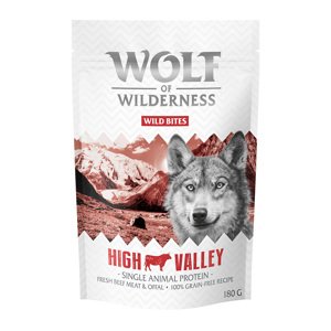 Výhodné balení Wolf of Wilderness Snack - Wild Bites 3 x 180 g - High Valley - hovězí