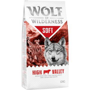 Výhodné balení: 2 x 12 kg Wolf of Wilderness Adult "Soft" - "Soft - High Valley" - hovězí