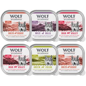 Wolf of Wilderness Adult 6 x 300 g - Mix: 2 x hovězí, 2 x krůtí, kachní, jehněčí