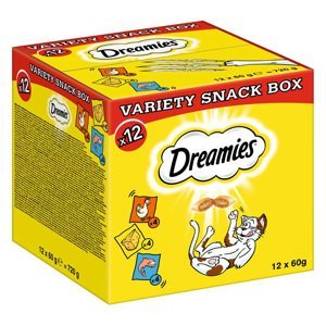 Dreamies Mixbox (s kuřecím, sýrem a lososem) - 12 x 60 g