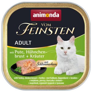 Animonda vom Feinsten Adult s náplní pro labužníky 36 x 100 g - krůtí, kuřecí prsa a bylinky