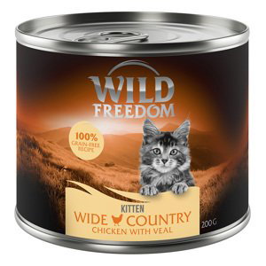 Wild Freedom Kitten  - 6 x 200 g "Wide Country" - telecí & kuřecí