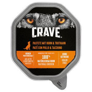 Crave Adult Dog paštika - kuřecí & krocaní (7 x 150 g)