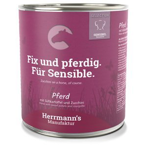 Herrmann's Menu Sensitive 12 × 800 g - výhodné balení - koňské s bio batáty a bio cuketou