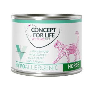 Výhodné balení Concept for Life Veterinary Diet 24 x 200 g / 185 g   - Hypoallergenic koňské 24 x 200 g