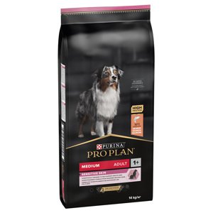 Výhodná balení PURINA PRO PLAN - Medium Adult Sensitive Skin OptiDerma losos s rýží (2 x 14 kg)