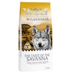 Wolf of Wilderness "The Taste Of The Savanna" - s hovězím a kozím - dvojité balení 2 x 12 kg