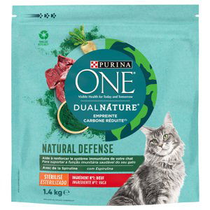 PURINA ONE Dual Nature Sterilized hovězí se spirulinou - výhodné balení: 3 x 1,4 kg