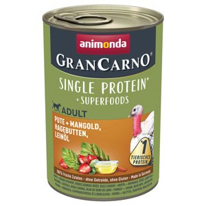 Animonda GranCarno Adult Superfoods 6 x 400 g - krůtí + mangold, šípek, lněný olej