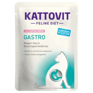 Kattovit Feline Gastro Pouch 85 g - 6 x 85 g losos a rýže