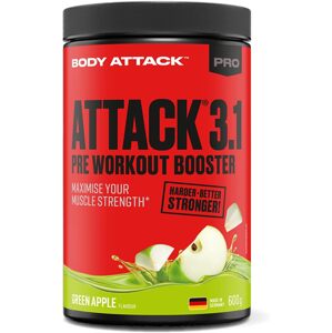 Body Attack 3.1 Pre Workout Booster, sypká předtréninková směs Varianta: Zelené jablko