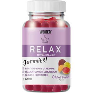 Weider Relax 40 Gummies, želatinové bonbóny s L-theaninem, rostlinými extrakty a L-tryptofanem Varianta: Citrus Punch