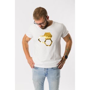 Goldbee Pánské Tričko Logo Gold Barva: Bílá, Velikost: XL