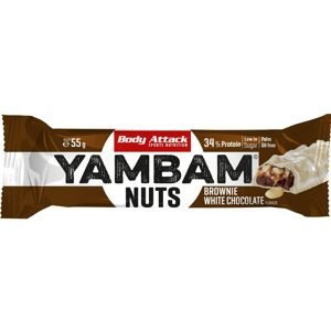Body Attack Yambam Nuts 55 g tyčinka s 34% bílkovin a velmi nízkým obsahem cukru - EXP 24/03/2023