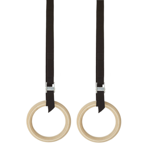 Gymnastické kruhy Typ kruhů: Malé, Povrchová úprava: Bez povrchové úpravy, Velikost  a barva popruhů: 25 mm, 5 m černé