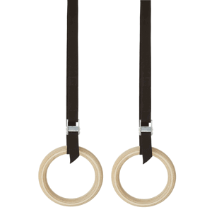 Gymnastické kruhy Typ kruhů: Standardní, Povrchová úprava: Bez povrchové úpravy, Velikost  a barva popruhů: 25 mm, 5 m černé