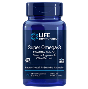 Life Extension Super Omega-3 Plus EPA/DHA rybí olej se sezamovými lignany a olivovým extraktem - 60 kapslí - EXP 01/2023