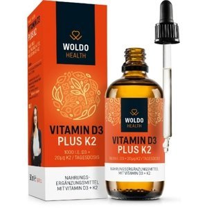 EXP 11.2023 - WoldoHealth® Vitamíny D3 + K2 v MCT (kapky) 50ml/1800 kapek