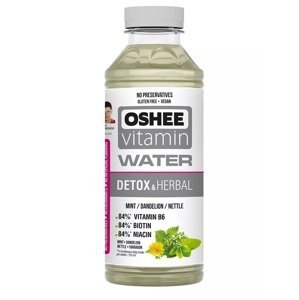 OSHEE Vitamin Water Detox & Herbal 555 ml, ochucená voda  s extrakty estragonu, máty, pampelišky, kopřivy a s vitaminy řady B Varianta: Mint Dandelion Nettle