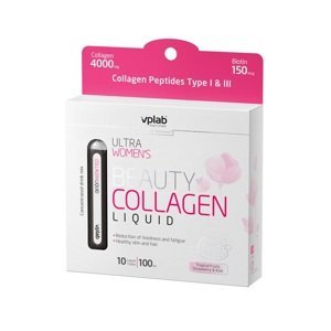 VPLAB nutrition VPLab Beauty Collagen Liquid 10 x 10 ml, koncentrát kolagenního hydrolyzátu s vitaminy pro smíchání s vodou Varianta: Strawberry Kiwi