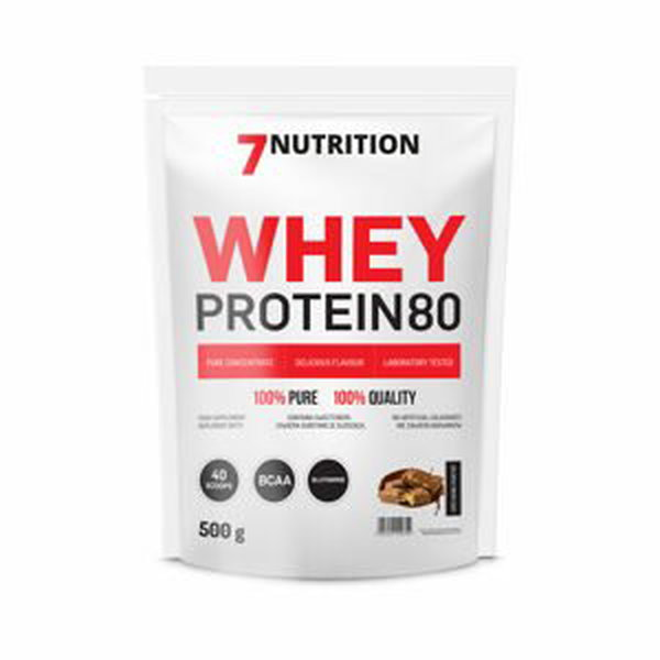 7NUTRITION Whey Protein 80 500 g, syrovátkový koncentrát Varianta: Chocolate Caramel Peanut Bar