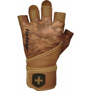 Harbinger 2.0 Pro Wristwrap Tan Camo, unisex fitness rukavice s omotávkou zápěstí Varianta: Velikost XL