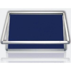 Venkovní horizontální vitrína 101x75 cm (9xA4), voděodolný ALU rám, výplň modrý filc
