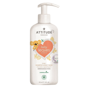 Baby leaves Dětské tělové mýdlo a šampon (2v1) s vůní Hruškové šťávy Attitude 473ml
