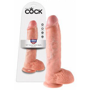 Pipedream King Cock 10 - realistické dildo (25 cm) - přírodní barva