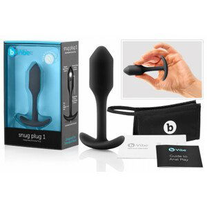 b-vibe Snug Plug 1 - anální dildo s vnitřním závažím (55 g) - černé