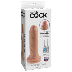 King Cock 6 Předkožkátor - realistické dildo (15 cm) - přírodní barva