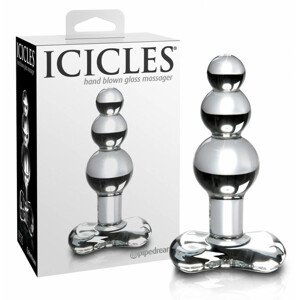 Pipedream Icicles No. 47 - skleněný anální kolík se třemi kuličkami (průhledný)