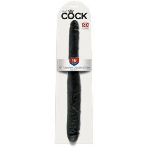 King Cock 16 Tapered - realistické dvojité dildo (41 cm) - černé