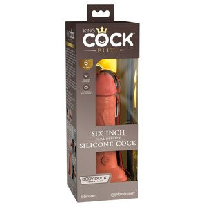 King Cock Elite 6 - připínací, realistické dildo (15 cm) - tmavé