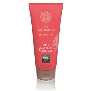 Shiatsu 2in1 Strawberry scent - masážní lubrikant - jahoda (200 ml)