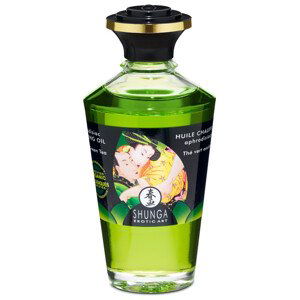 Shunga - hřejivý masážní olej - zelený čaj (100 ml)