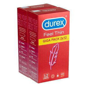 Durex Feel Thin - balení kondomů s pocitem života (2x12ks)