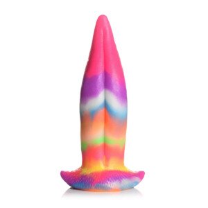 Creature Cocks Tongue - svítící silikonové dildo - 21 cm (duhové)