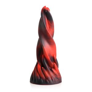 Creature Cocks Hell Kiss - zkroucené silikonové dildo - 19 cm (červené)