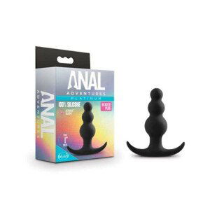 Blush Anal Adventures Platinum Beaded Plug - anální dildo s kuličkami (černé)