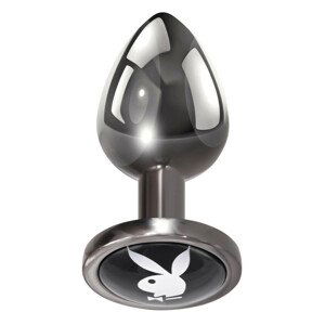 Playboy Tux - anální dildo - malé (stříbrné)