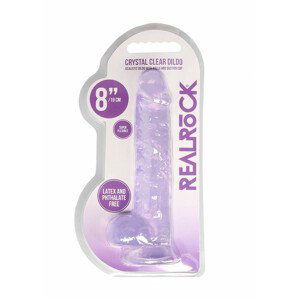 REALROCK - průsvitné realistické dildo - fialové (19cm)