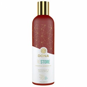 Dona Restore - veganský masážní olej - máta peprná a eukalyptus (120 ml)