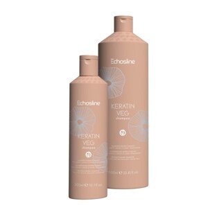 Echosline (new) Keratin VEG Shampoo - obnovující šampon pro barvené a chemické ošetřované vlasy 1000 ml